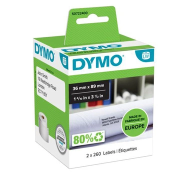 Oryginalne etykiety DYMO LW 99012 S0722400 36mm x 89mm białe/czarny nadruk