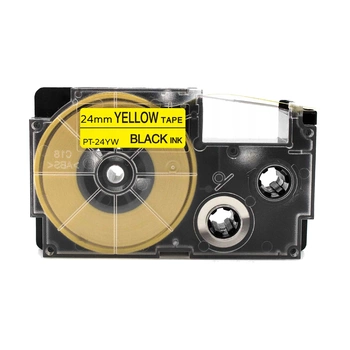 Taśma specmark XR 24mm x 8m żółta / czarny nadruk / do drukarki etykiet Casio