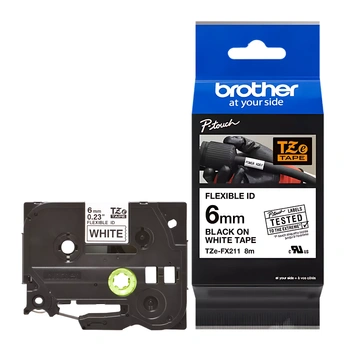 Taśma Brother TZe-FX211 6 mm x 8 m / flexi elastyczna / do drukarek Brother P-touch