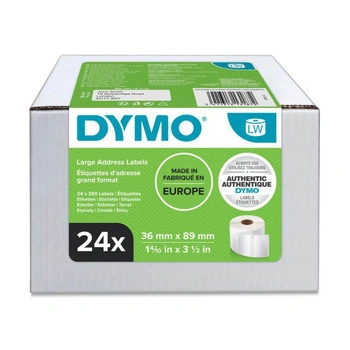 Etykiety DYMO LW S0722390 36mm x 89mm 260 szt. / do drukarki etykiet DYMO LabelWriter / opakowanie 24 szt.