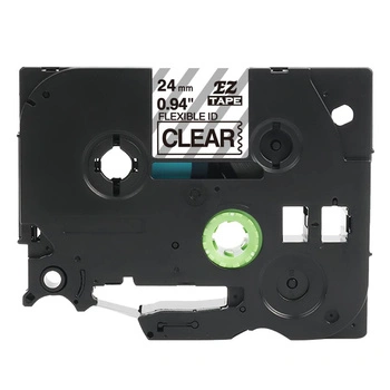 Taśma Specmark TZe-FX151 24 mm x 8 m / flexi elastyczna / przezroczysta / czarny nadruk / do drukarek Brother P-touch