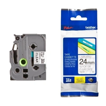 Taśma Brother TZe-151 24 mm x 8 m / przezroczysta / czarny nadruk / do drukarek Brother P-touch