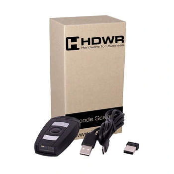 Mini czytnik kodów HDWR HD6600 / bezprzewodowy / kody 1D 2D / Wi-Fi / radiowa 2.4 GHz / skan manualny / odbiornik USB / USB
