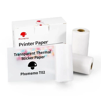 Taśma termiczna foliowa Przeźroczysta Phomemo 50mmx3,5m 3 rolki do drukarek T02
