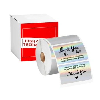 Etykiety Phomemo WP6040-180LS 60 x 40 mm 180 szt. / błyszczący srebrny / czarny nadruk / do drukarek serii M