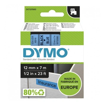 Taśma DYMO D1-45016 12 mm x 7 m / niebieski / czarny nadruk / do drukarek DYMO D1