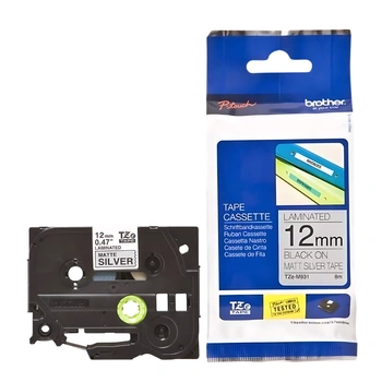 Taśma Brother TZe-M931 12 mm x 8 m / srebrna / czarny nadruk / do drukarek Brother P-touch