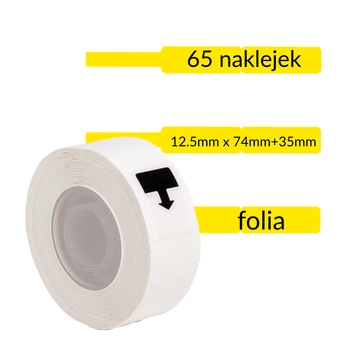Etykiety Phomemo DCXL 12,5 mm x 74 mm - 35 mm 65 szt. / papierowe / jubilerskie / żółte / czarny nadruk / do drukarki D30S