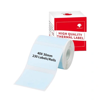 Etykiety Phomemo WP4030-230BU 40 x 30 mm 230 szt. / niebieskie / czarny nadruk / do drukarek serii M