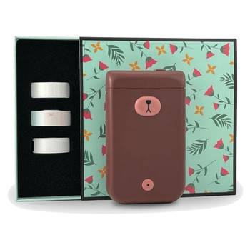Mini drukarka etykiet Phomemo D30S brązowa 203 dpi / do 15 mm / Smartfon / BT / Giftbox z 3 szt. rolek etykiet w zestawie