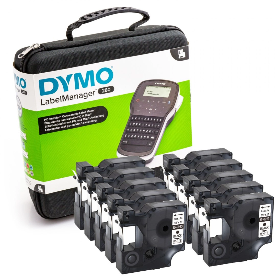 Zestaw drukarka etykiet DYMO LabelManager LM 280 w walizce + 10 x 45013 ...