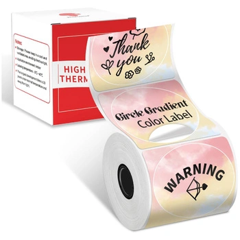 Etykiety Phomemo 51x51 mm 750 szt. / okrągłe / kolorowe / ozdobne / do drukarek AIMO