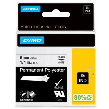 Taśma poliestrowa DYMO Rhino 1805442 6 mm x 5,5 m / do drukarek DYMO D1