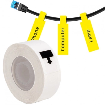 Etykiety Phomemo DXL12.574-35-65 12.5 x 109 mm 65 szt. / papierowe / jubilerskie / żółte / czarny nadruk / mocny klej / do drukarki D30