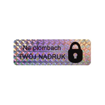 Etykieta plomba hologram Specmark 20 x 10 mm 250 szt. / tetragon / wielokolorowa / czarny nadruk / gilza fi40