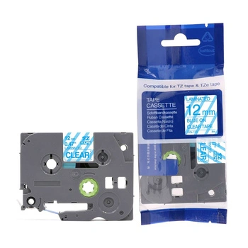 Taśma Brother TZe-133 12 mm x 8 m / przezroczysta / niebieski nadruk / do drukarek Brother P-touch