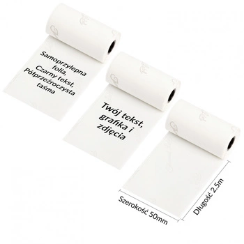 Taśma Phomemo Q22-TRMS 50 mm x 2,5 m / folia / przezroczysta wzór w koniczyny / 3 szt. do drukarek serii M0