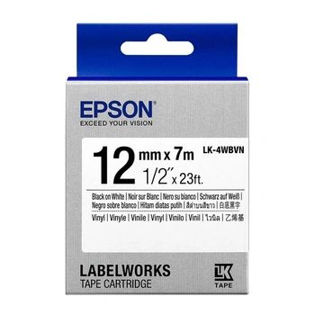 Taśma Epson LK-4WBVN 12 mm x 7 m / winylowa / do drukarek Epson LabelWorks