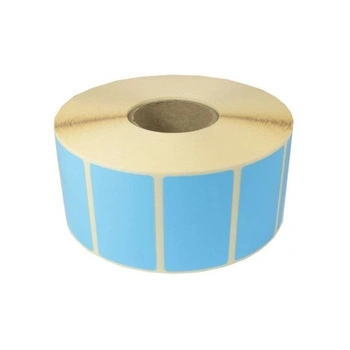 Etykiety termiczne niebieskie papierowe 40mm x 35mm 2000szt średnica gilzy fi40