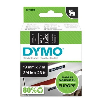 Taśma DYMO D1-45811 19 mm x 7 m / czarna / biały nadruk / do drukarek DYMO D1