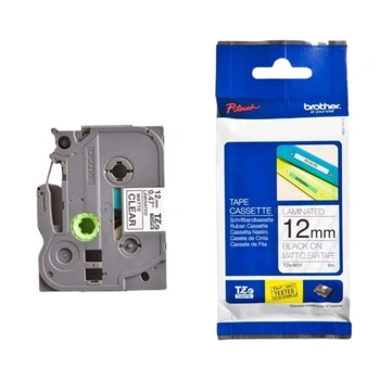 Taśma Brother TZe-M31 12 mm x 8 m / matowa przezroczysta / czarny nadruk / do drukarek Brother P-touch
