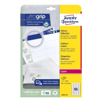 Etykiety adresowe białe Avery Zweckform A4 25ark./op. 38,1 x 21,2 mm