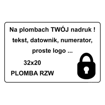 Etykieta plomba rozwarstwiająca RZW biała 32 x 20mm 250szt średnica gilzy fi40