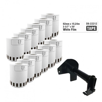 Taśma Specmark DK-22212 62 mm x 15,24 m / bez uchwytu / do drukarek Brother QL / zestaw 12 szt.