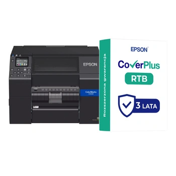 Drukarka etykiet Epson ColorWorks C6500Pe (mk) 1200 dpi / do 212mm / PC / Mac / USB / Ethernet / z pakietem serwisowym CoverPlus w zestawie