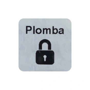 Etykieta plomba void Specmark 30 x 30 mm 250 szt. / srebrna matowa / czarny nadruk / gilza fi40