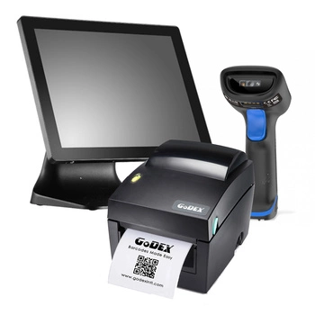 Drukarka etykiet Godex DT4x z odklejakiem 203 dpi / terminal / czytnik / stojak / w zestawie e-Commerce