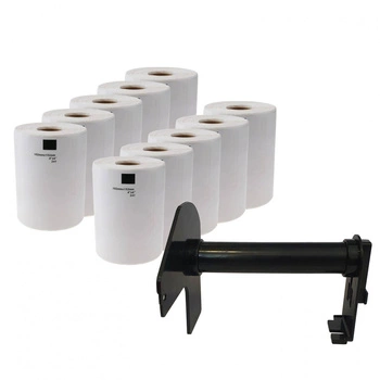 Etykiety termiczne Specmark DK-11241 102 x 152 mm 200 szt. / papierowe / z uchwytem / do drukarek Brother QL / zestaw 10 szt.