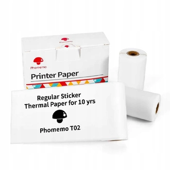 Taśma termiczna Biała folia Phomemo T02 50mmx3,5m 3 rolki do drukarek T02
