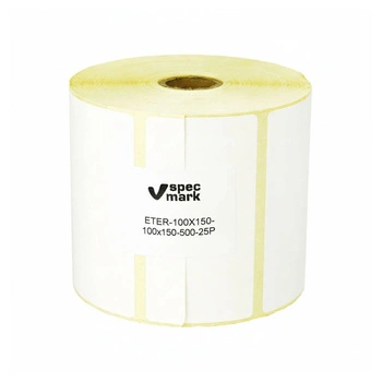 Etykiety termiczne Specmark 100 x 150 mm 500 szt. / papierowe premium / gilza fi25
