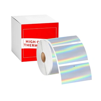 Etykiety Phomemo WP7080-100LS 70 x 80 mm 100 szt. / błyszczący srebrny / czarny nadruk / do drukarek serii M