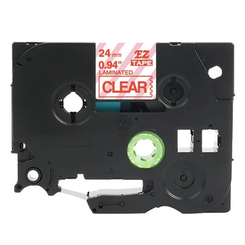 Taśma Specmark TZe-152 24 mm x 8 m / przezroczysta / czerwony nadruk / do drukarek Brother P-touch