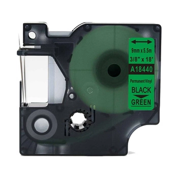 Taśma winylowa Specmark Rhino 18440 9mm x 5,5m / zielona / czarny nadruk