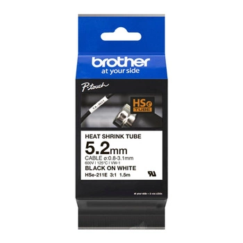 Rurka termokurczliwa Brother Hse-211E 5,2 mm x 1,5 m ø0,8 - 3,1 mm / do drukarek Brother P-touch