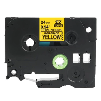 Taśma Specmark TZe-S651 24 mm x 8 m / żółta / czarny nadruk / mocny klej / do drukarek Brother P-touch