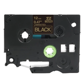 Taśma Specmark TZe-334 12 mm x 8 m / czarna / złoty nadruk / do drukarek Brother P-touch