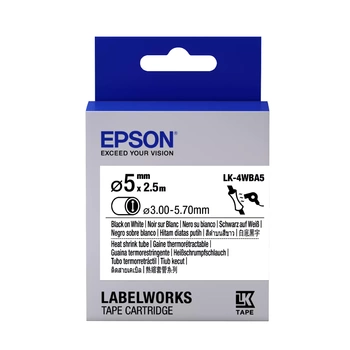 Rurka termokurczliwa Epson HTS LK-4WBA5 2,5 m ⌀3 mm - 5,7 mm / do drukarek Epson LabelWorks