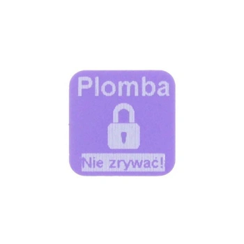 Etykieta plomba void Specmark 12 x 12 mm 250 szt. / fioletowa / biały nadruk / gilza fi40