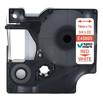 Taśma Specmark D1-45805 19 mm x 7 m / biała / czerwony nadruk / do drukarek DYMO D1