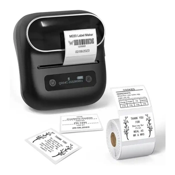 Drukarka etykiet Phomemo M220 czarna 203 dpi / do 80 mm / PC / Mac / Smartfon / BT / USB