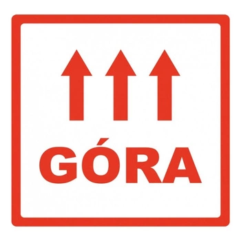 Etykiety termotransferowe Specmark 85 x 85 mm 500 szt. / ostrzegawcze / GÓRA / gilza fi40