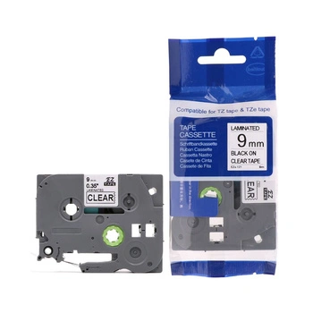 Taśma Brother TZe-121 9 mm x 8 m / przezroczysta / czarny nadruk / do drukarek Brother P-touch