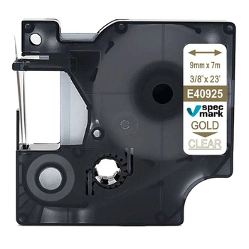 Taśma Specmark D1-40925 9 mm x 7 m / przezroczysta / złoty nadruk / do drukarek DYMO D1