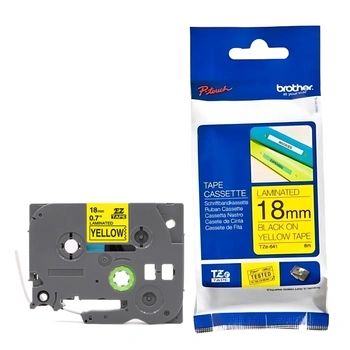 Taśma Brother TZe-641 18 mm x 8 m / żółta / czarny nadruk / do drukarek Brother P-touch