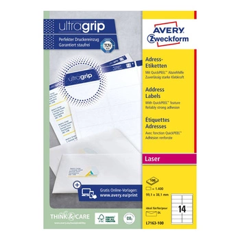 Etykiety adresowe białe Avery Zweckform A4 100ark./op. 99,1 x 38,1 mm