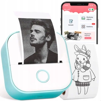 Mini drukarka etykiet Phomemo T02 zielona 203 dpi / do 50 mm / Smartfon / BT
